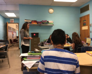 Ms. Sweeney teaching the class.