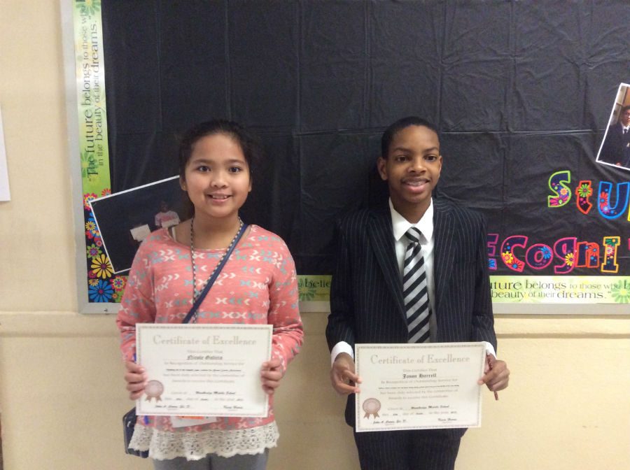 October student recognitions Nicole Galicia and Jason Harrell