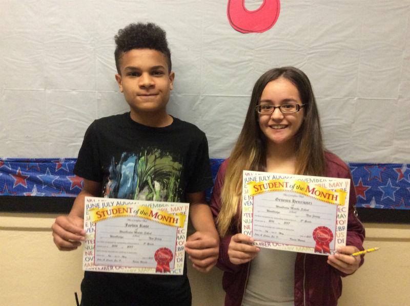 Jaydin Rose and Genesis Henriquez: Eighth grade Students of the Month