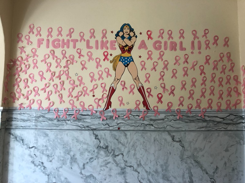 BREAST CANCER AWARENESS: WMS stands strong like Wonder Woman to bring awareness to breast cancer 