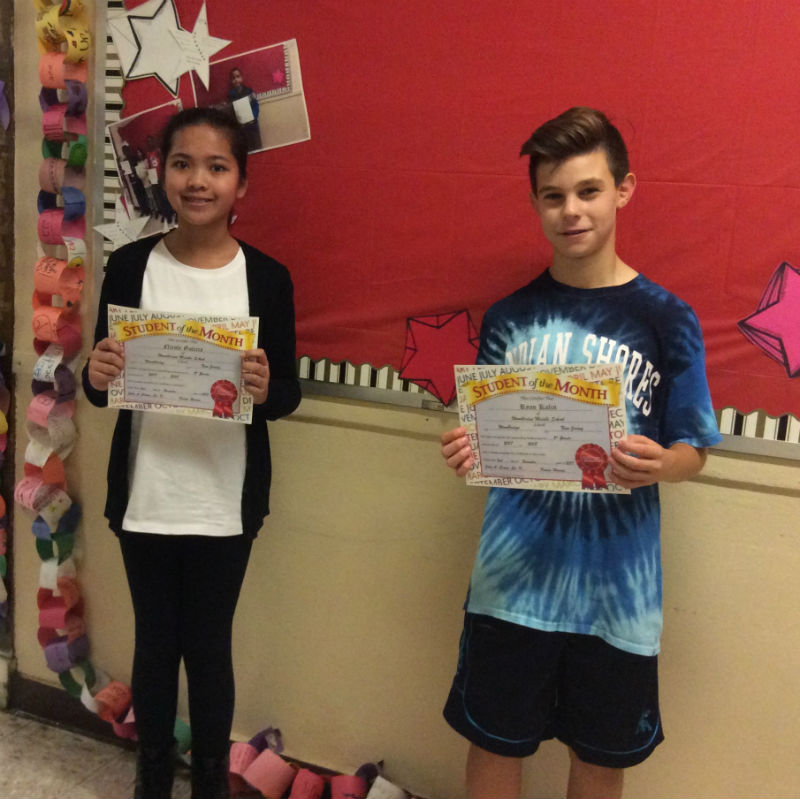 8th GRADE STUDENT OF THE MONTH: Nicole Galicia and Ryan Kalin  