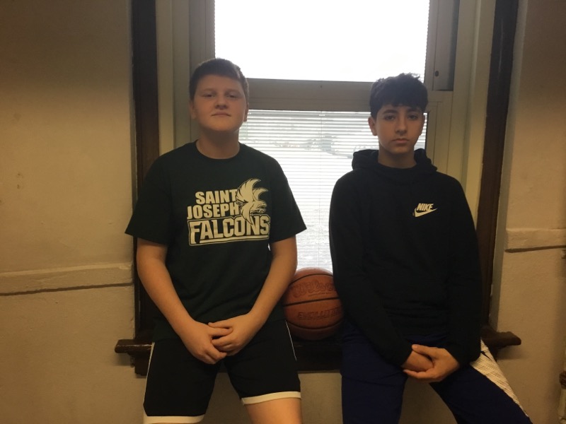 HILENSKI AND OLEVIC  INTIMIDATING THE COMPETITION 
Nick and Edin taking time out of their busy basketball schedule to take a picture 
