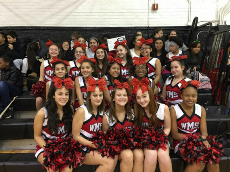 WERE THE WARRIORS: The WMS cheer team all together.