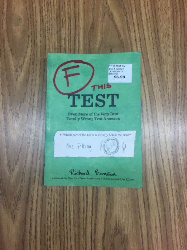 F THIS TEST: The front of the book F This Test.