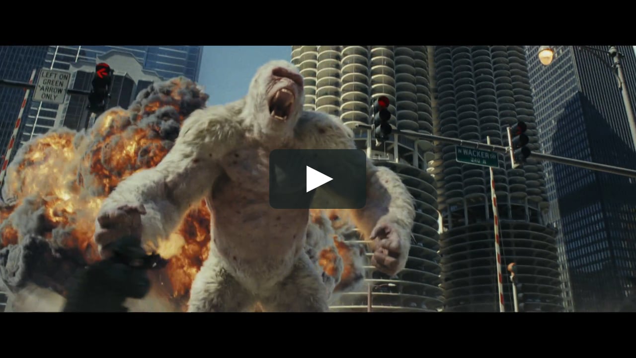 GEORGE IS FIGHTING THE BAD GUYS WHO ARE DESTROYING CHICAGO: George fights the bad guys and starts a fire in Chicago.