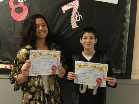 November 7th grade Students of the Month recognized for good work