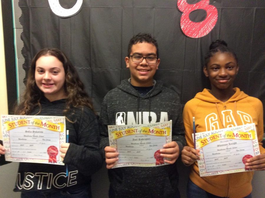 These arenthe 6th student of the month. Picture taken by Mrs.Torrella.
