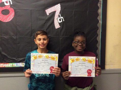 7th grade Students of the Month recognized for hard work