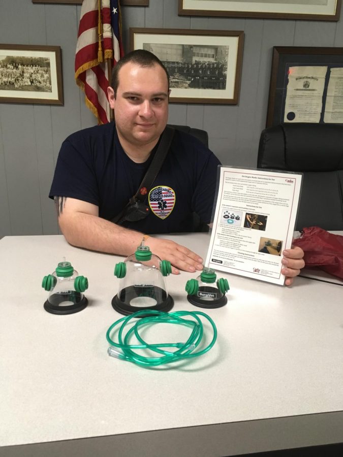 Chief Kurt Delibero with his set of oxygen masks!