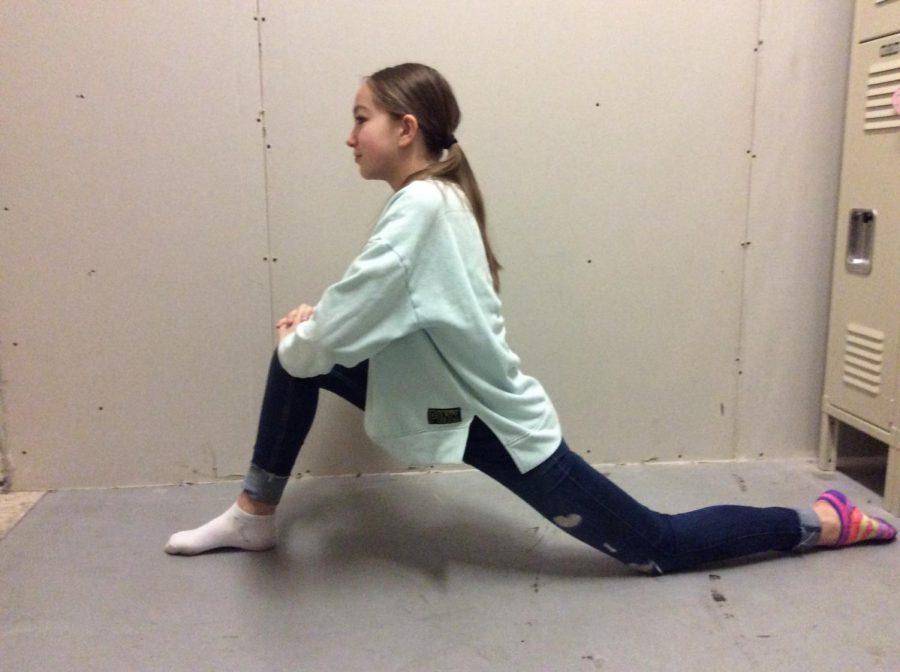 First  step of lunges.