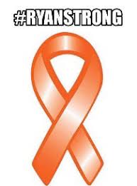 The orange ribbon is for leukemia awareness