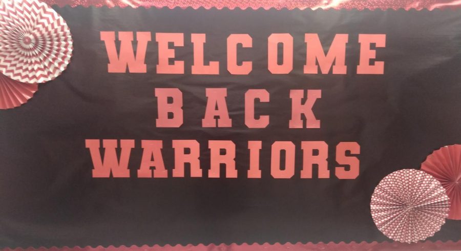 Welcome Back Warriors sign