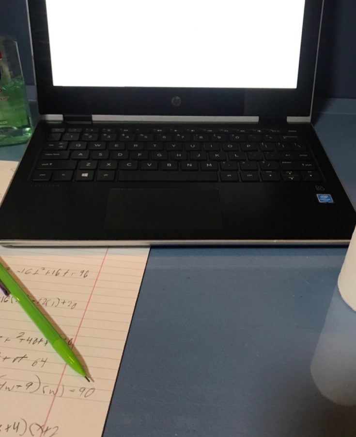 A remote learning setup from a WMS student
