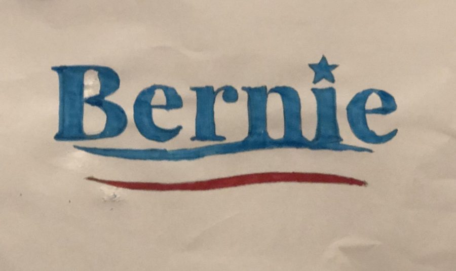 Jeffrey+De+Leon%2C+a+Sanders+supporter%2C+created+a+poster+in+admiration+of+Bernie+Sanders.%0A