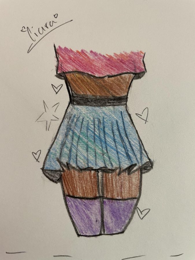 Colorful outfit sketch
