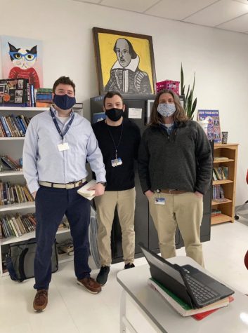 SHAVE THE DAY: From left to right Mr. Malmstrom, Mr. Murphy, and Mr. Olvesen pose for a picture