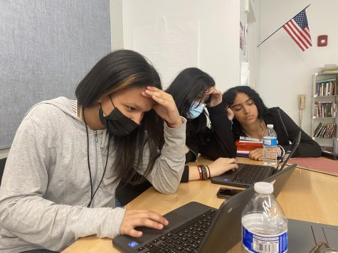 STRESSFUL TEST PREP: Students are not amused after their language arts teacher assigns NJSLA prep work.