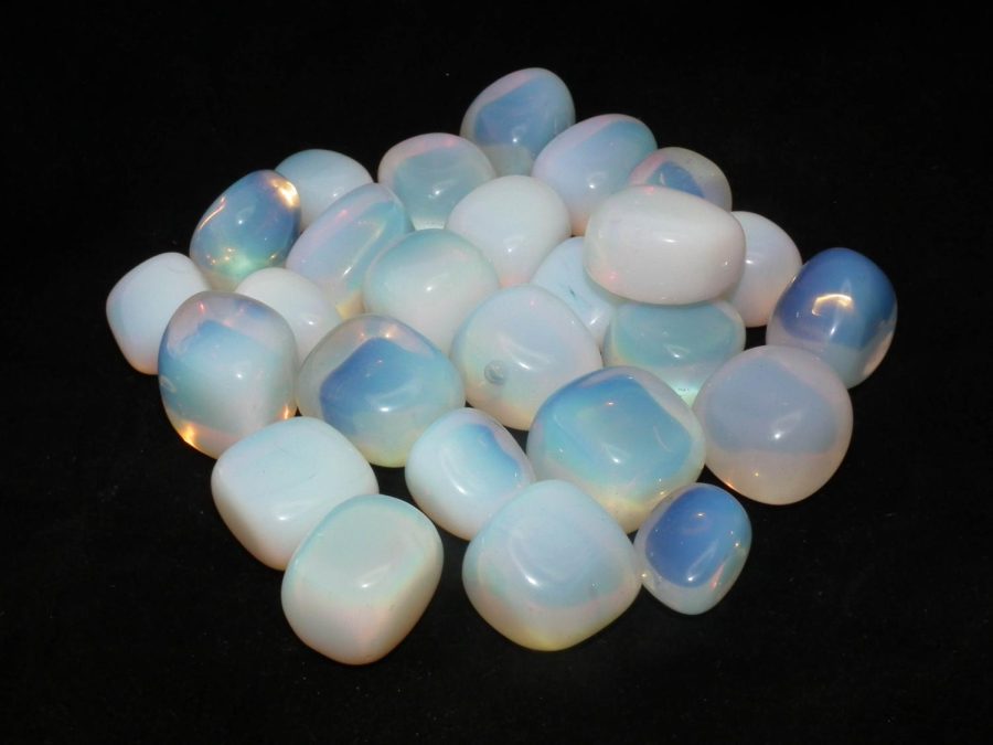 Photo via https://commons.wikimedia.org/wiki/File:10-20MM_Tumble_Polished_Opalite.jpg under the Creative Commons License. 