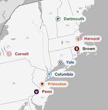 Photo via File:Ivy League map.svg - Wikimedia Commons under the Creative Common License