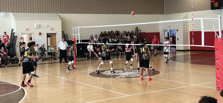 WMS VOLLEYBALL: WMS volleyball boys face off against Avenel team. 
