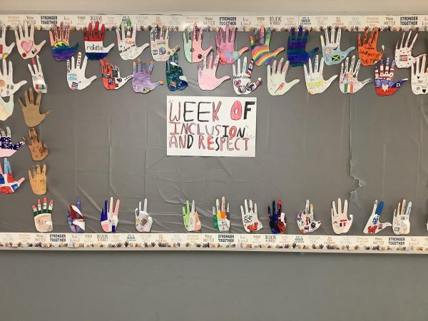 A picture of a bulletin board in honor of Week of Inclusion and Respect.