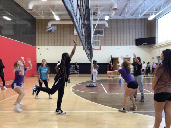 Students at WMS played volleyball and made friends.