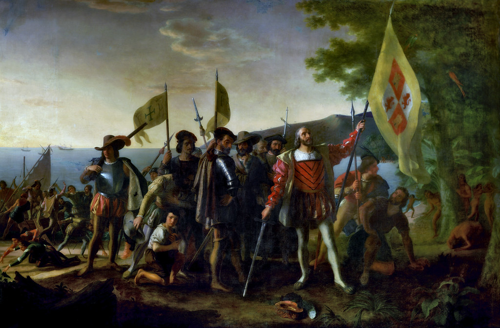 Christopher Columbus marching into America on October 12, 1492 believing it was India. 

Photo under Creative Commons License 
