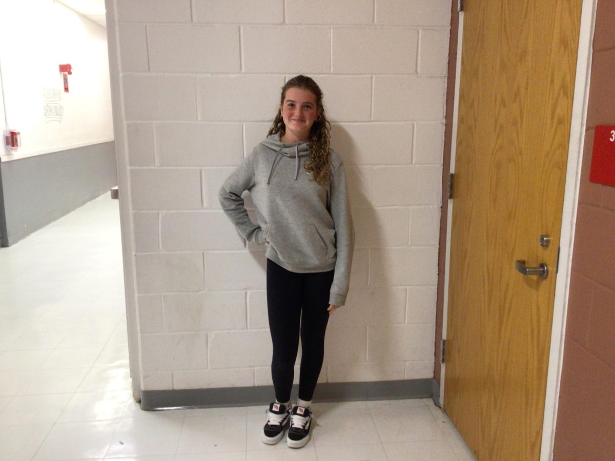 Warrior of the Week, Aubrey Pettruccelli poses for a picture in the school hallway.