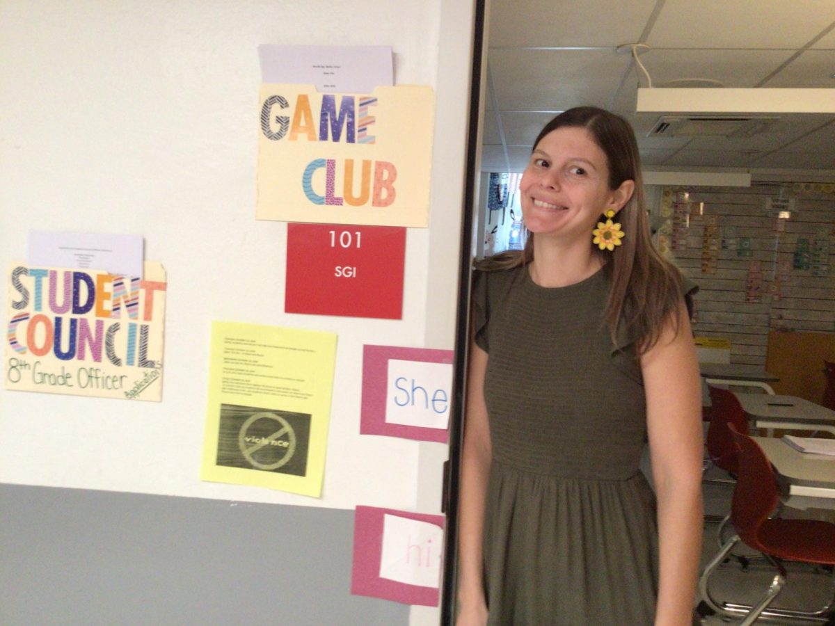 Mrs.Dinella talks about the game club in room 100 period 4.