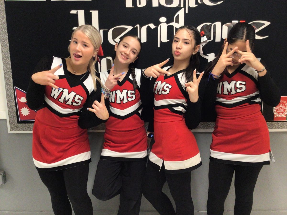 WMS Cheerleader  say hi in the hallway
if you see them