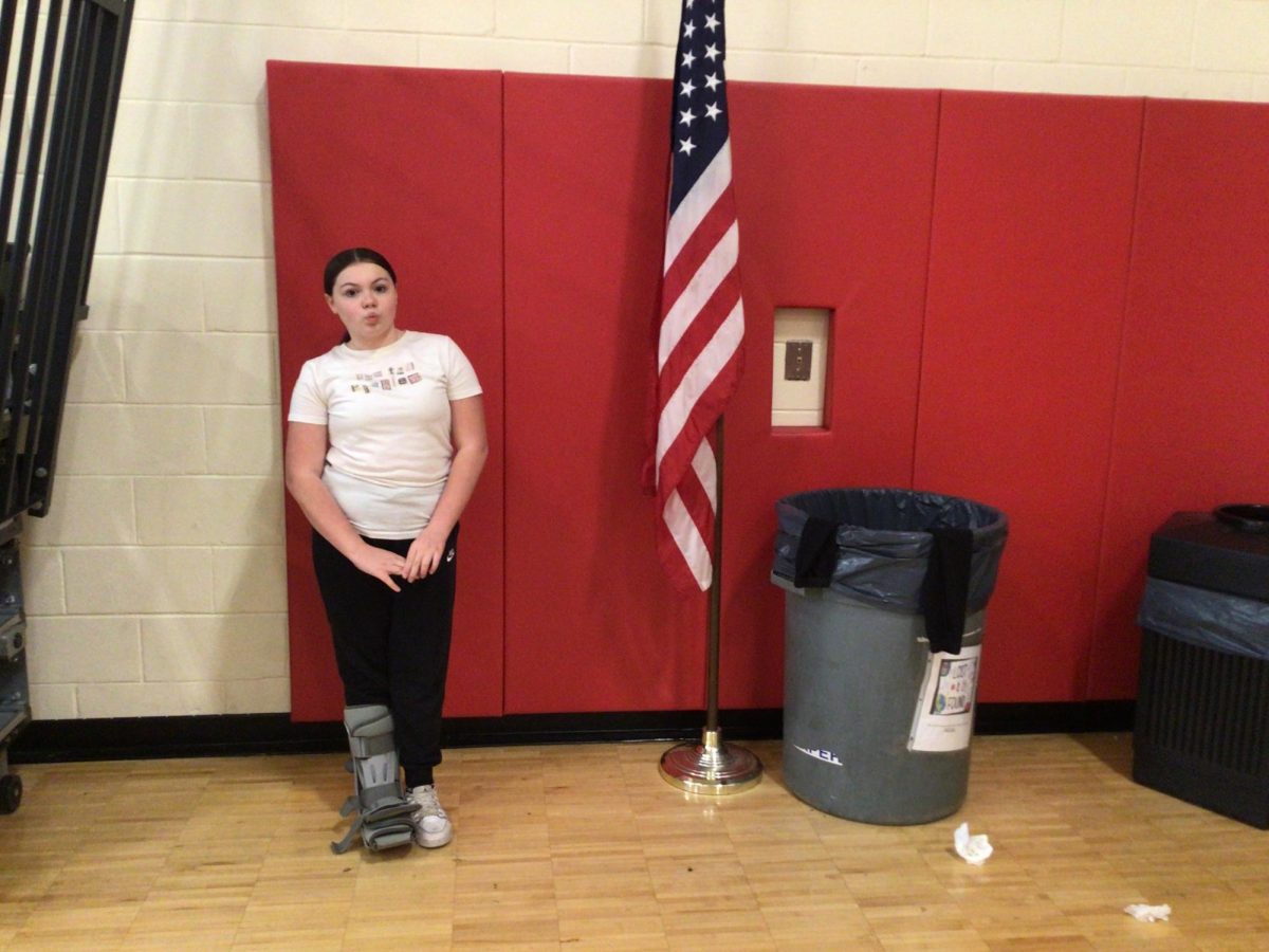 Nina Bragg poses at the gymnasium