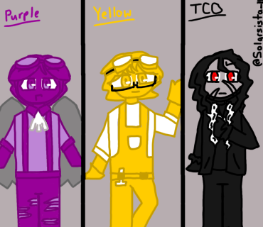 Digital art of all 3 characters drawn by the author, watermark is my online watermark. Characters belong to Alan Becker.