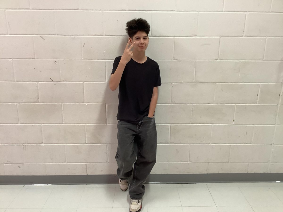 Mason Munoz poses for picture at WMS on a Wednesday