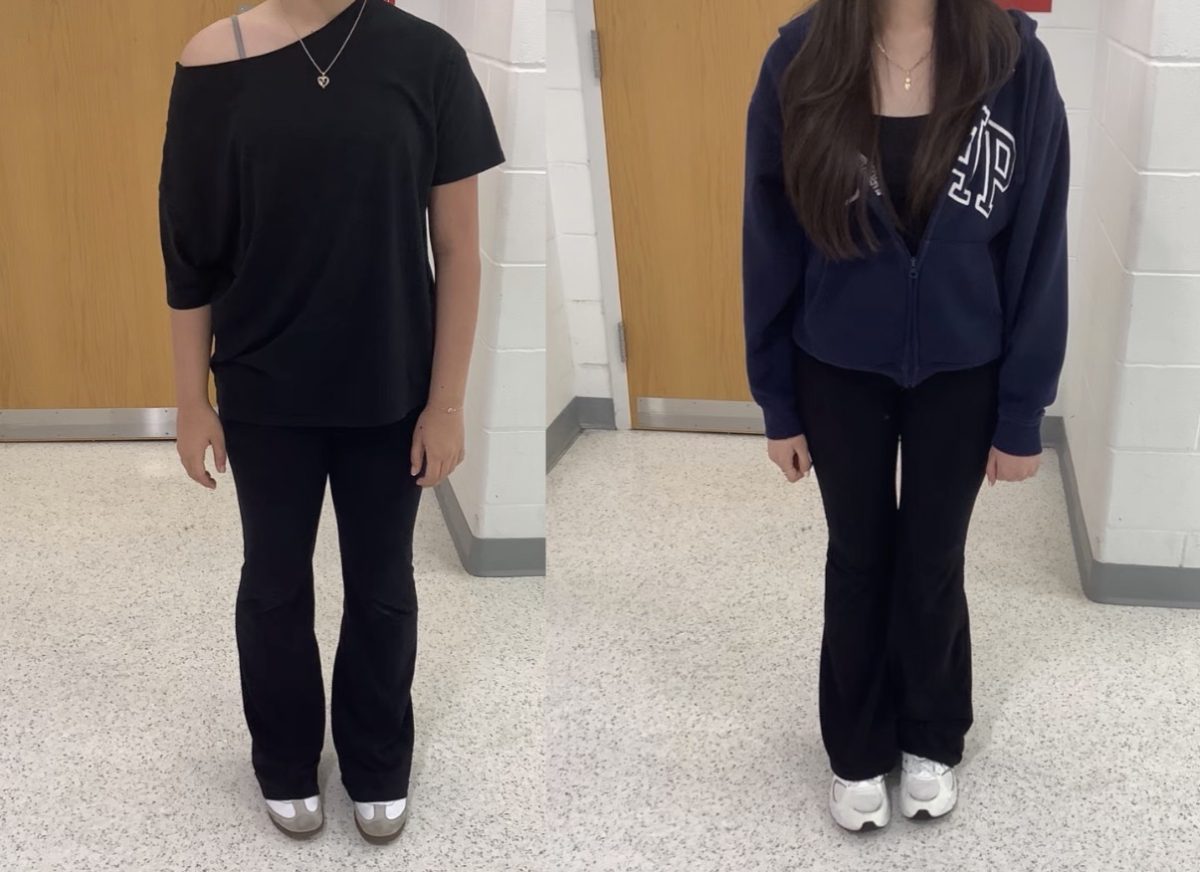 Khloe Morales and Dayana Reyes pose to show their fits of the week.